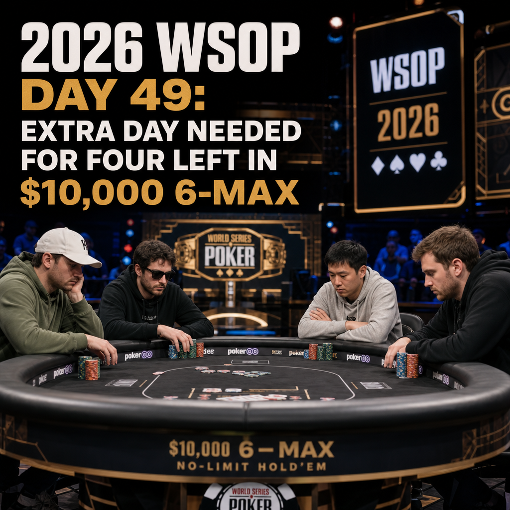 Illustration of 2026 WSOP Day 49: Extra Day Needed For Four Left in $10,000 6-Max