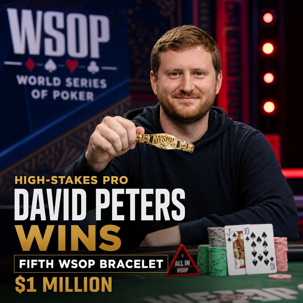 Illustration of High-Stakes Pro David Peters Wins Fifth WSOP Bracelet and $1 Million
