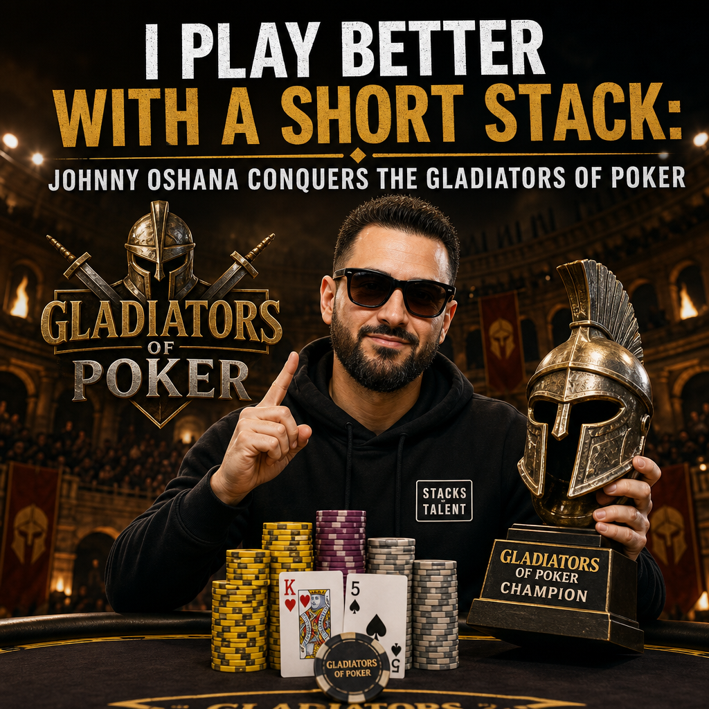 Illustration of I Play Better With a Short Stack: Johnny Oshana Conquers the Gladiators of Poker