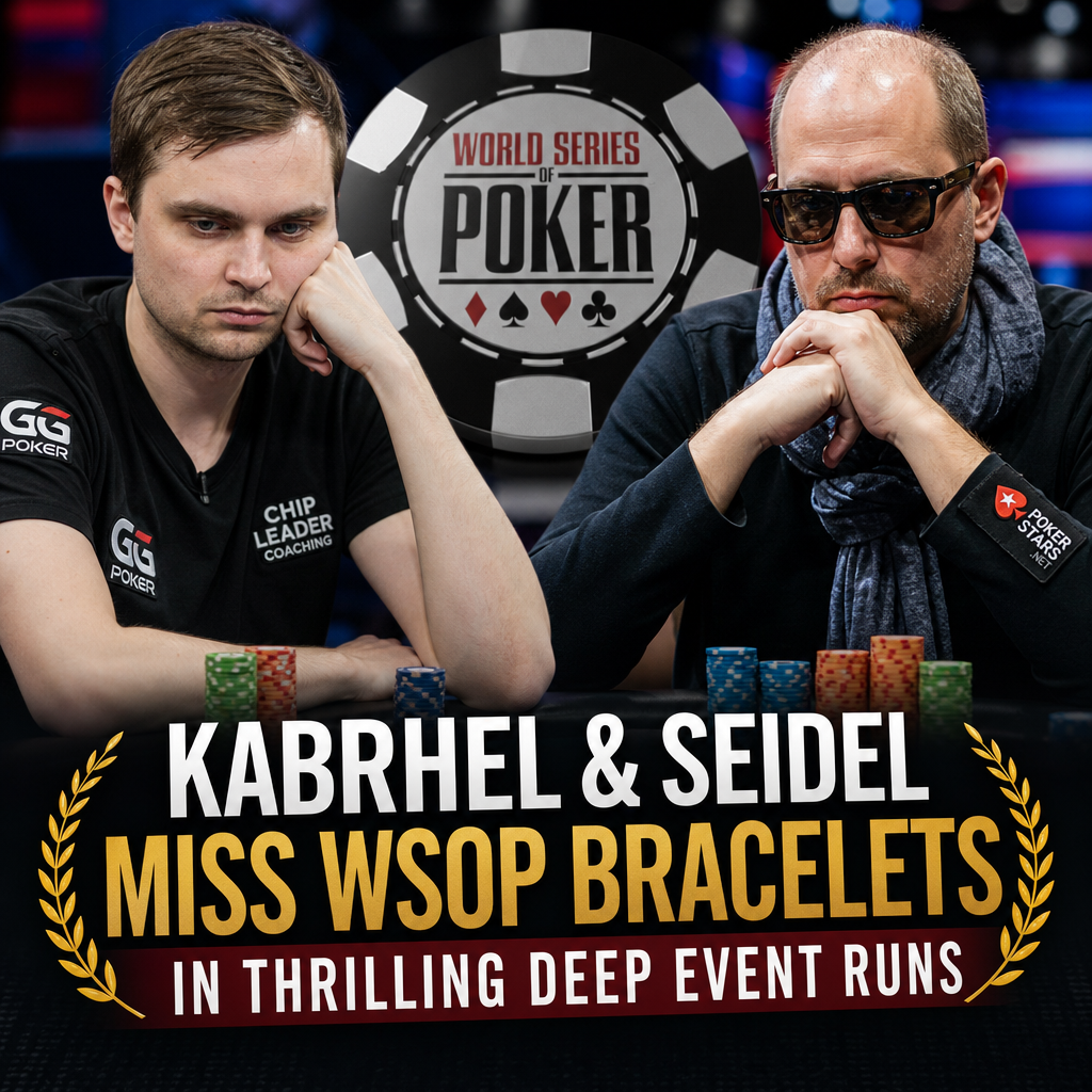 Illustration of Kabrhel & Seidel Miss WSOP Bracelets in Thrilling Deep Event Runs