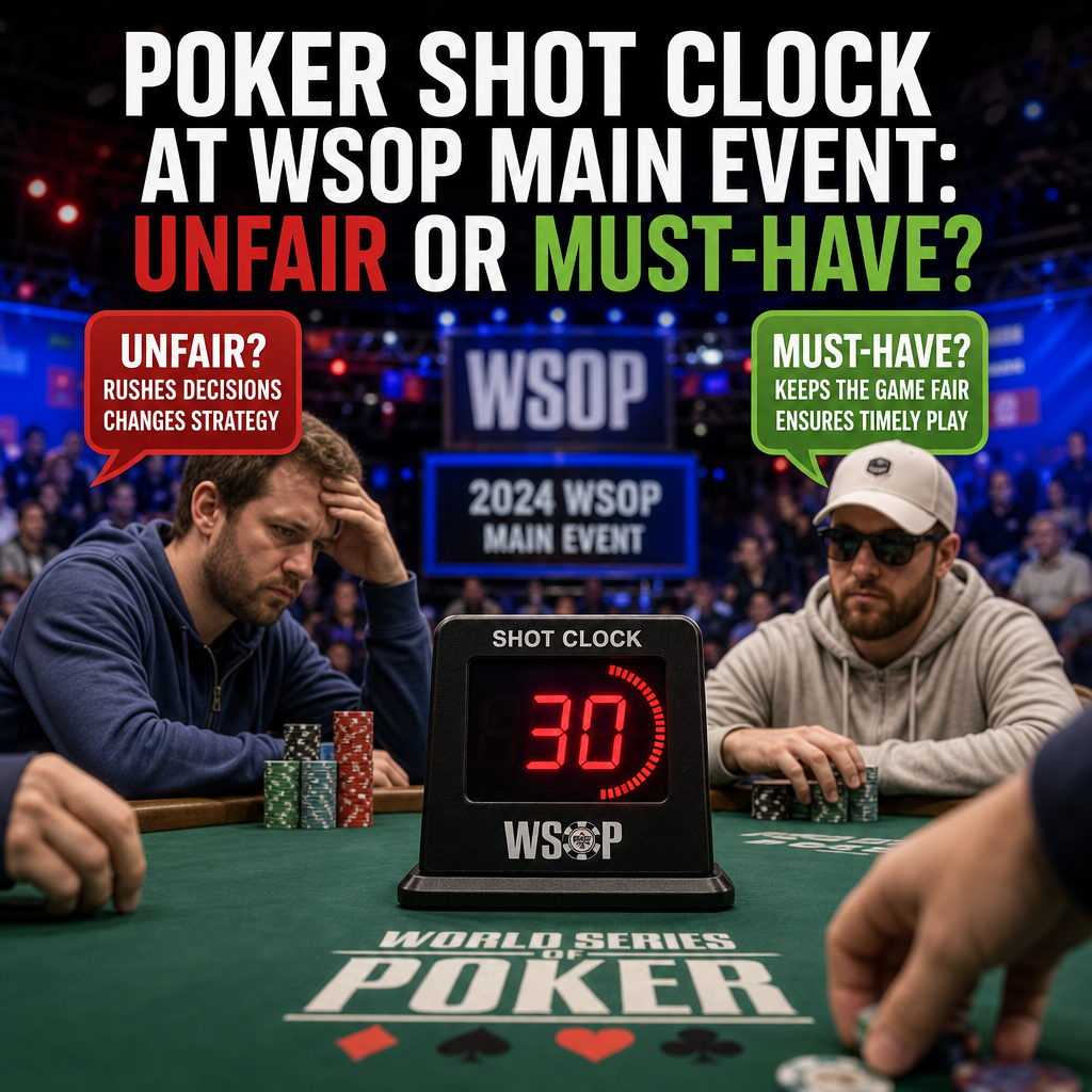 Illustration of Poker Shot Clock at WSOP Main Event: Unfair or Must-Have?