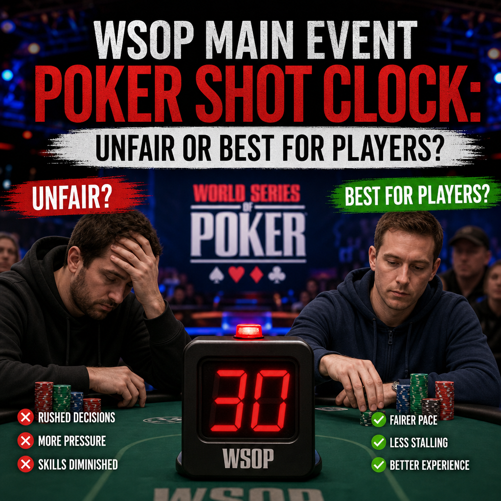 Illustration of WSOP Main Event Poker Shot Clock: Unfair or Best for Players?